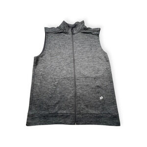 Sleeveless Running Vest‎ Full Zip Pockets Athletic Gray Heathered